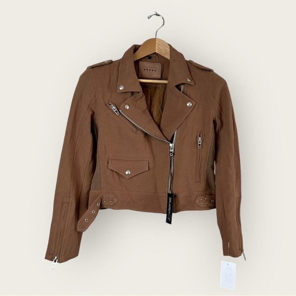 NWT | BlankNYC | Textured Moto Tan Jacket | Chai Tea | Small - Picture 2 of 16